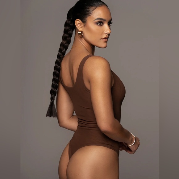 Chocolate double mesh bodysuit - Picture 2 of 10